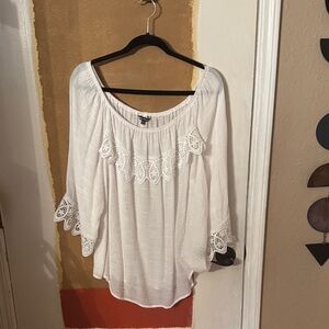 Unique Spectrum White Blouse with Lace Details